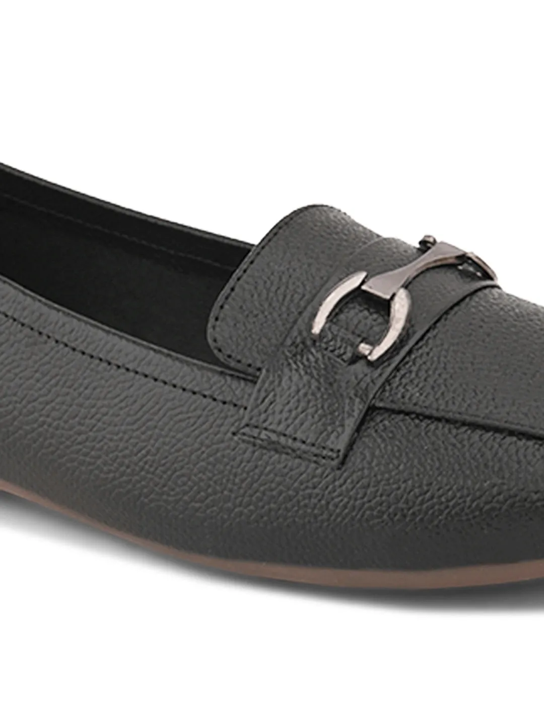 Pelle Albero Women Black Leather Flat Ballerina