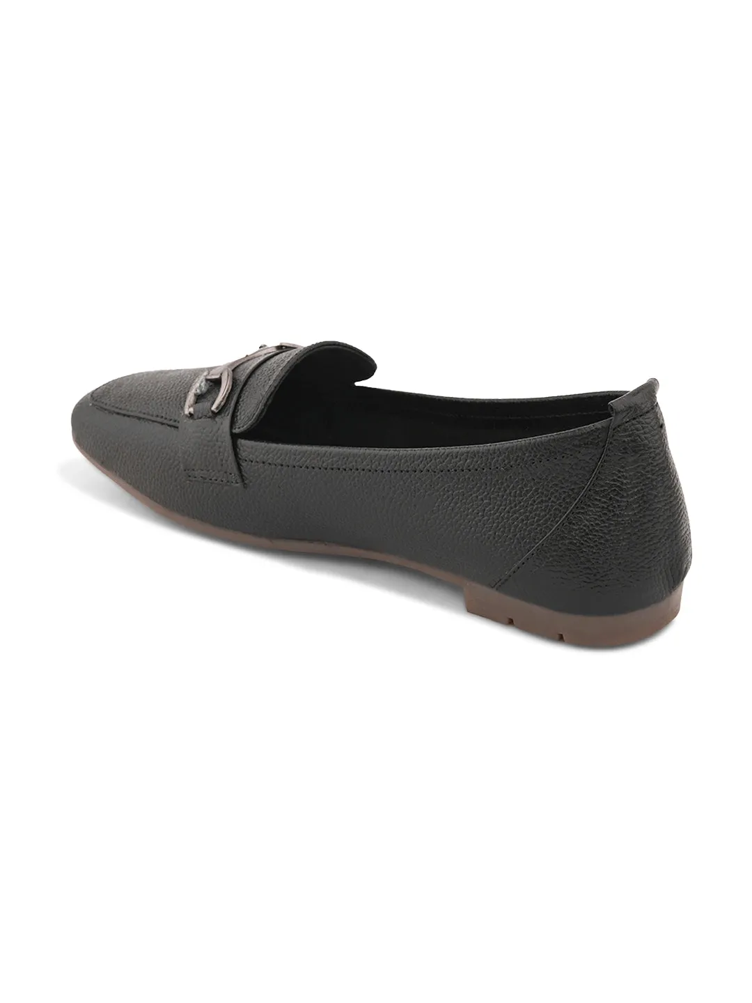 Pelle Albero Women Black Leather Flat Ballerina