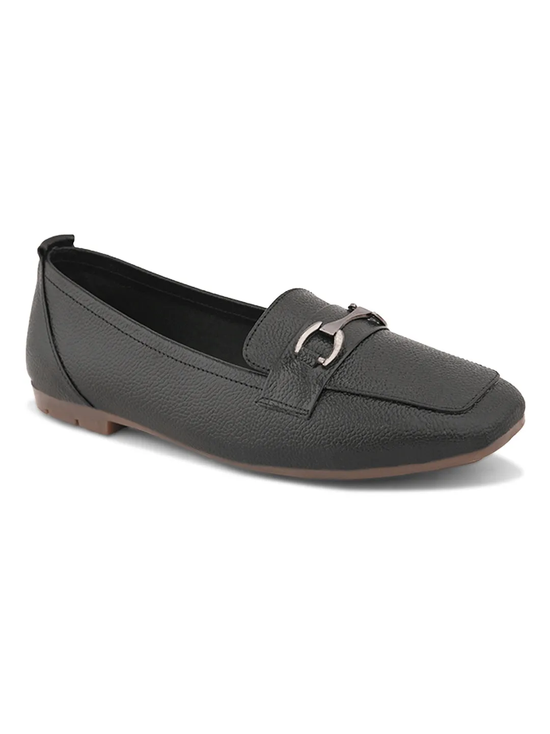 Pelle Albero Women Black Leather Flat Ballerina