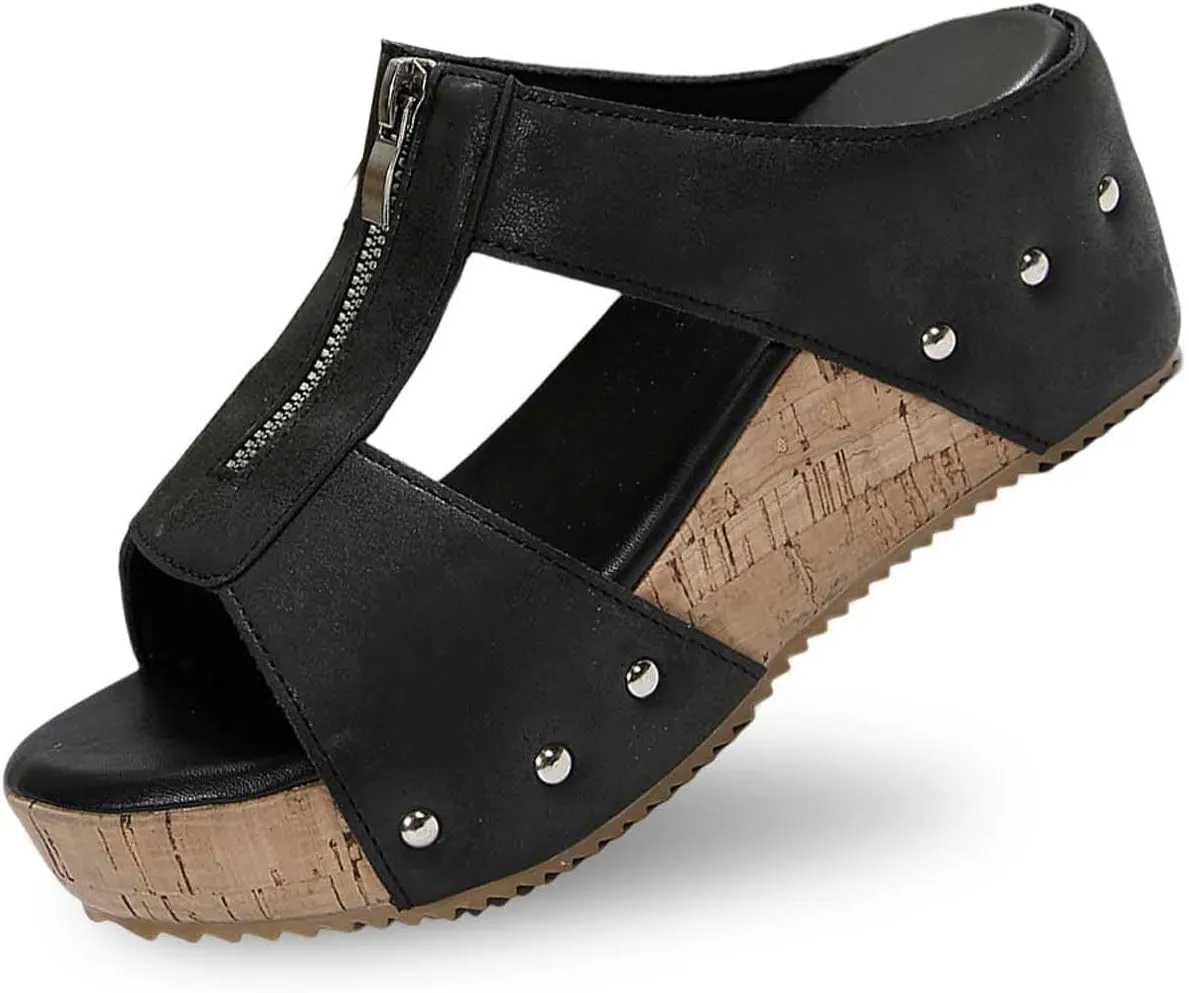 Platform Wedge Sandals for Women Open Toe Orthopedic Slip on Summer Dress Breathable Slippers Arch Support Elegant Comfortable Walking 2025 Stylish Sandals