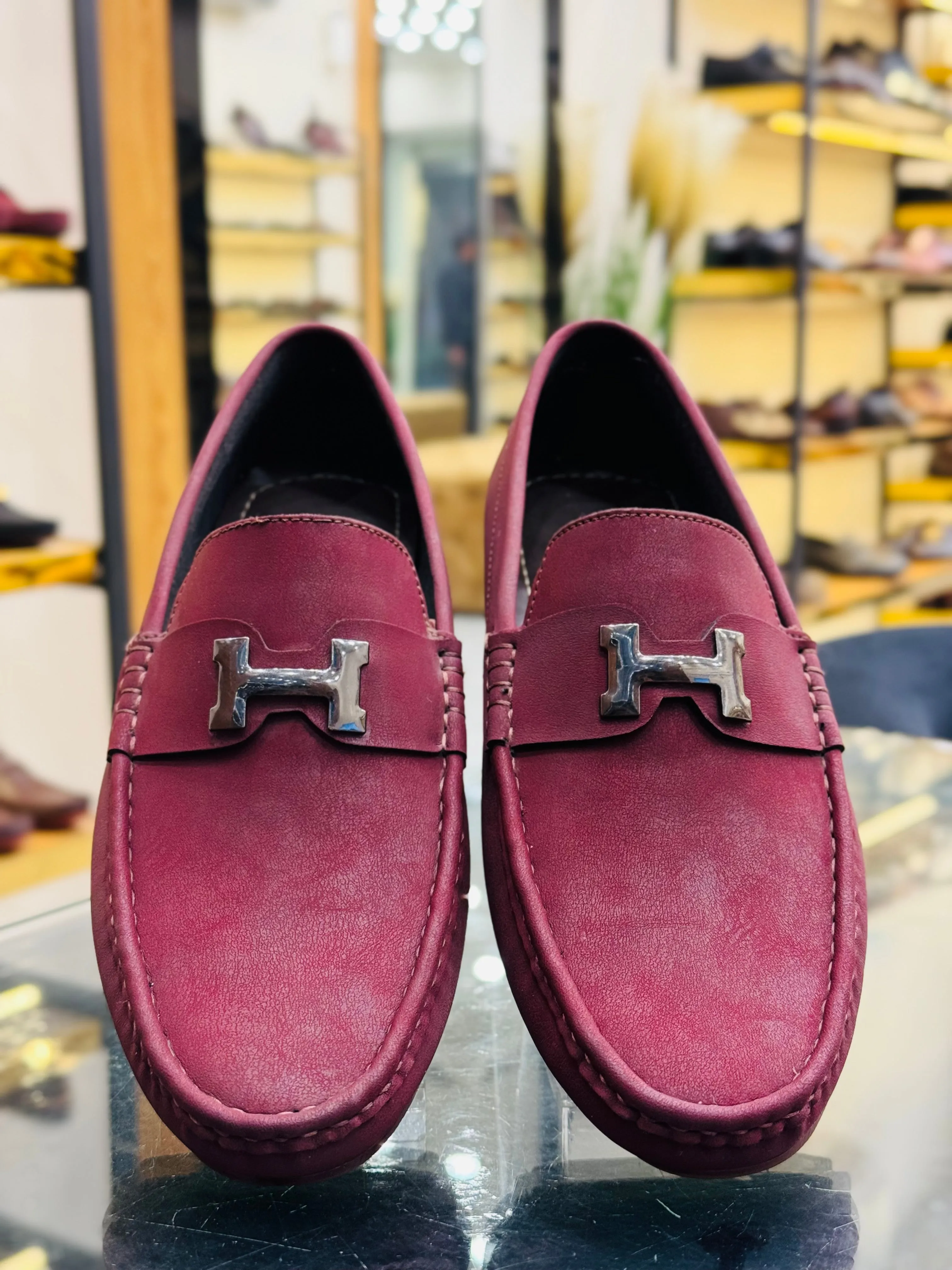 RED H LOAFERS