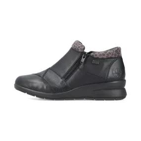 Rieker L4881 BLACK  Double Zip Water Resistant Ankle Boot L4881-01