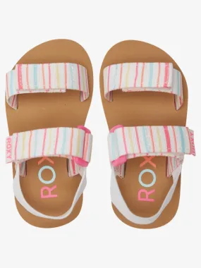 Roxy Girls Cage Sandals Toddler - White/Multi