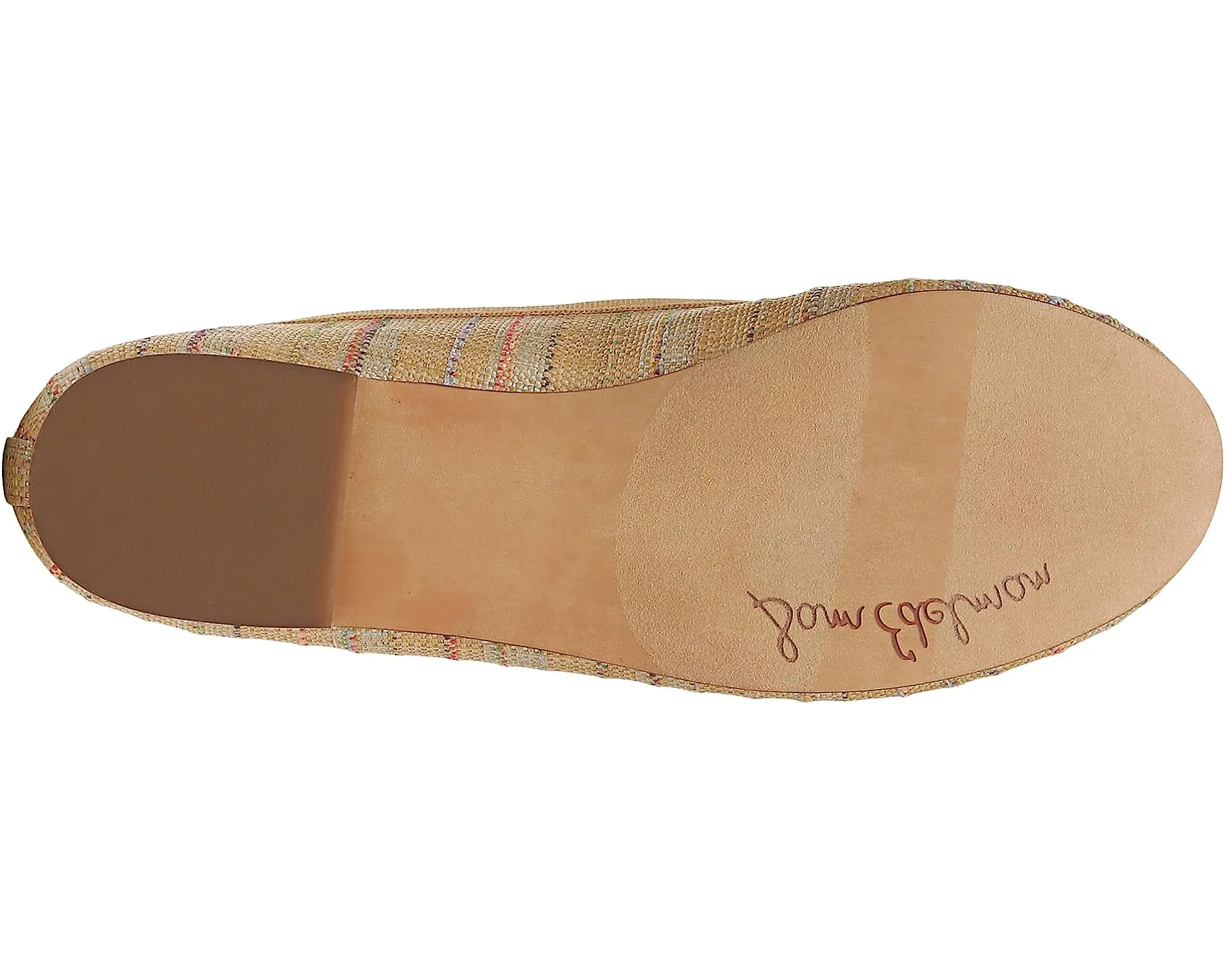 Sam Edelman Felicia Luxe Natural Multi Slip On Rounded Closed Toe Flexible Ballet Flat Wide