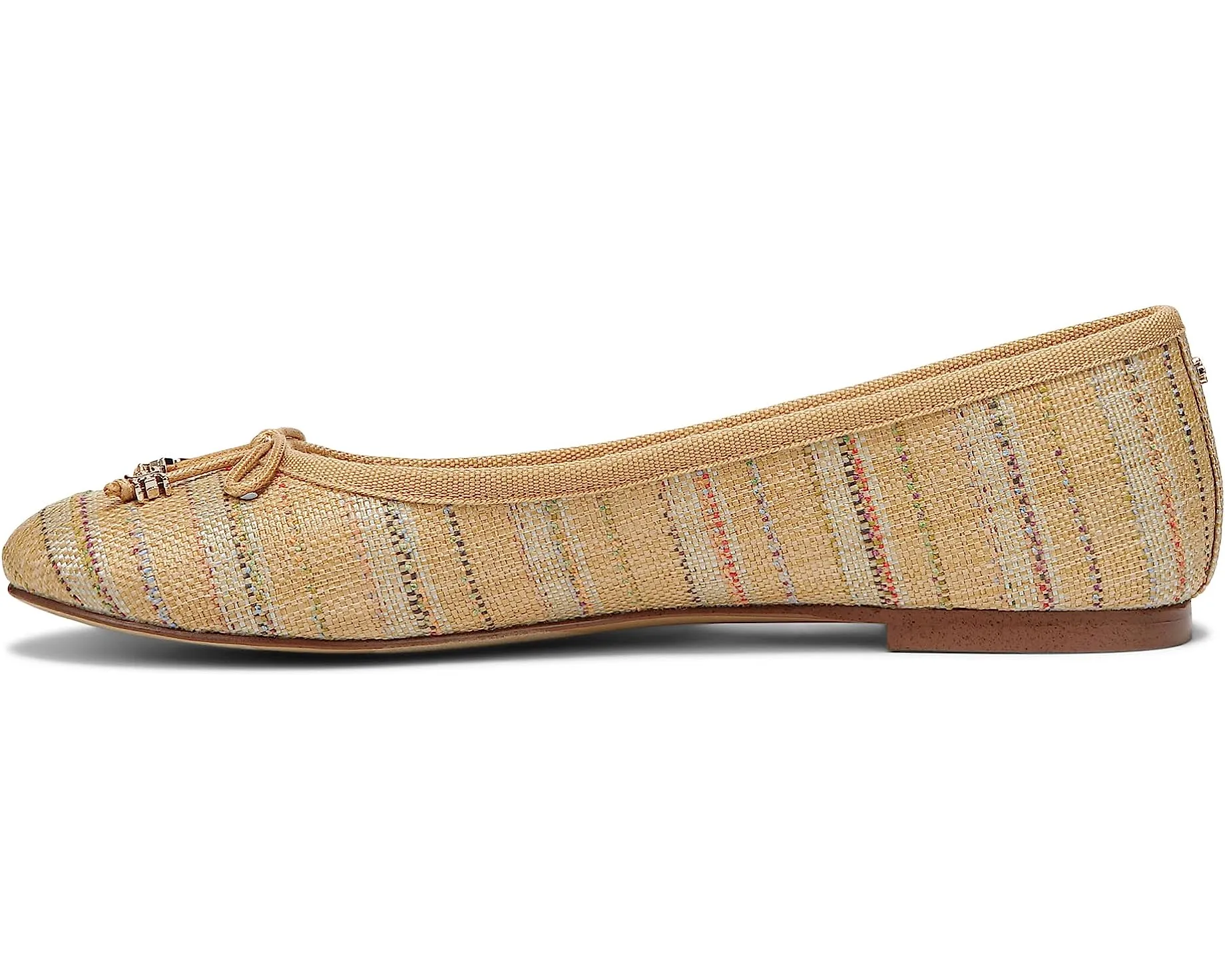 Sam Edelman Felicia Luxe Natural Multi Slip On Rounded Closed Toe Flexible Ballet Flat Wide
