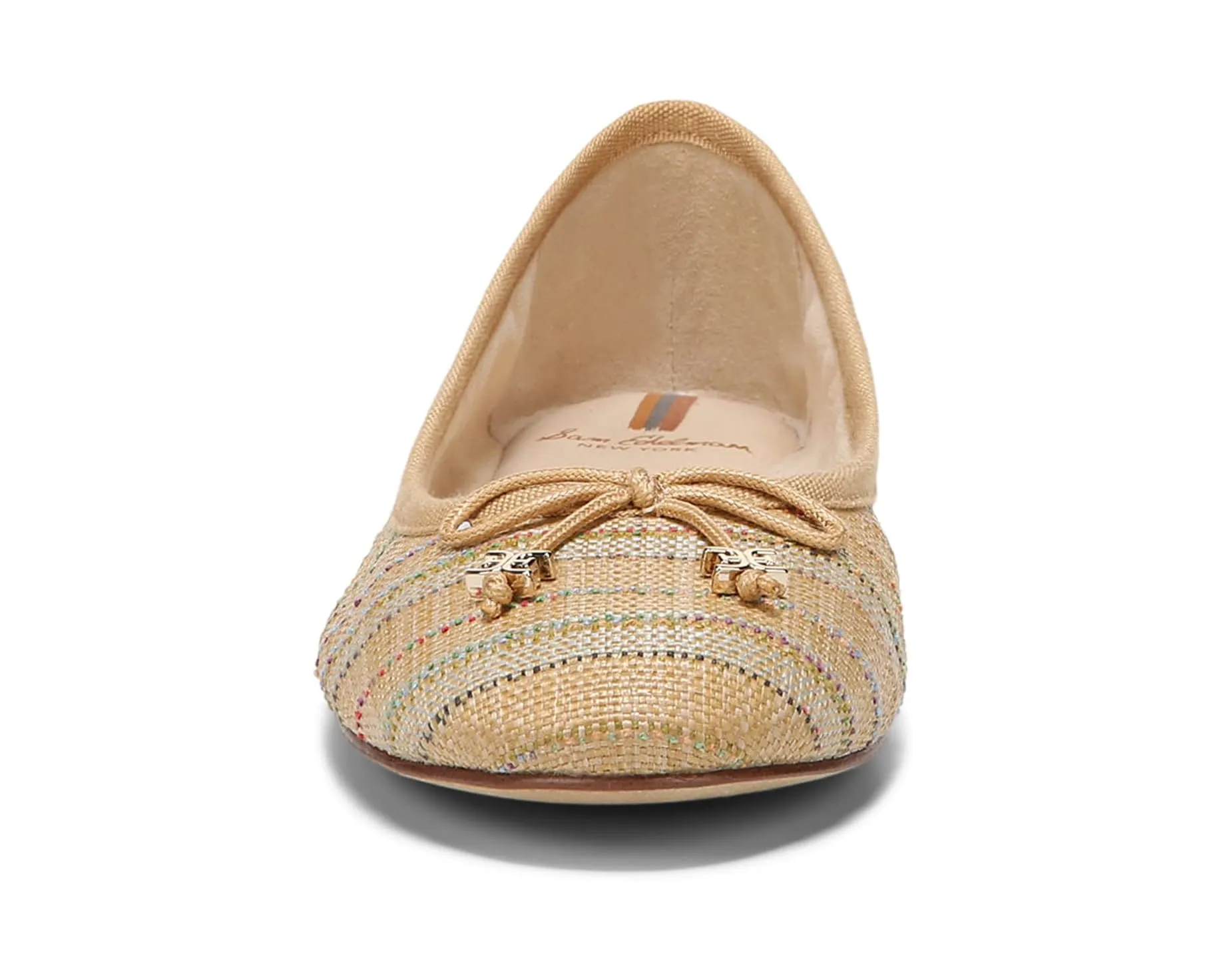 Sam Edelman Felicia Luxe Natural Multi Slip On Rounded Closed Toe Flexible Ballet Flat Wide