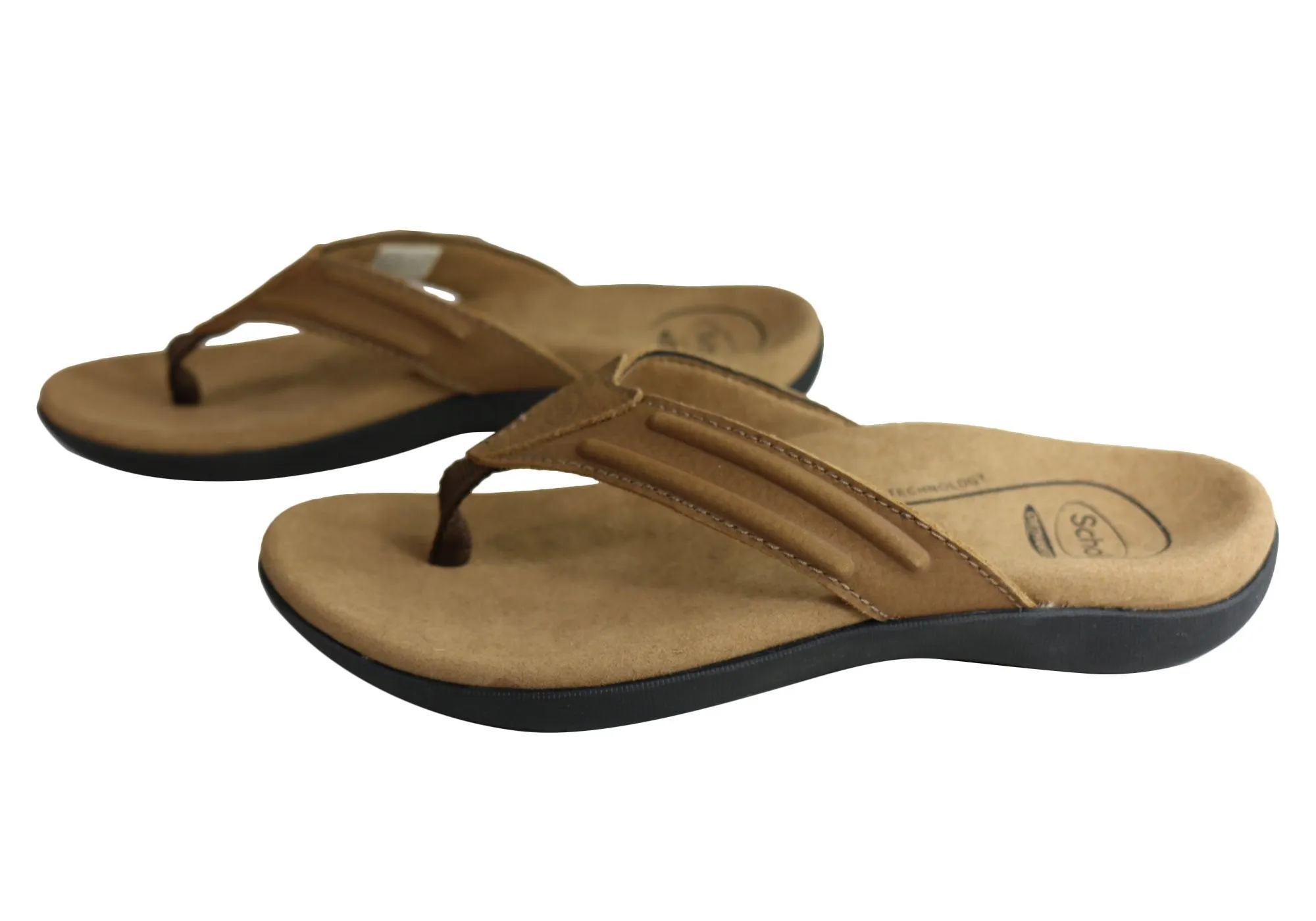 Scholl Orthaheel Bondi II Mens Comfort Orthotic Thongs With Support