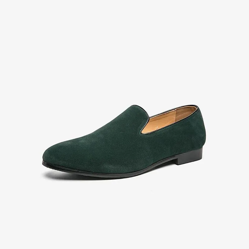 Sophisticated Forest Velvet Loafers