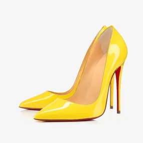 Sophisticated Yellow Patent Leather Pump