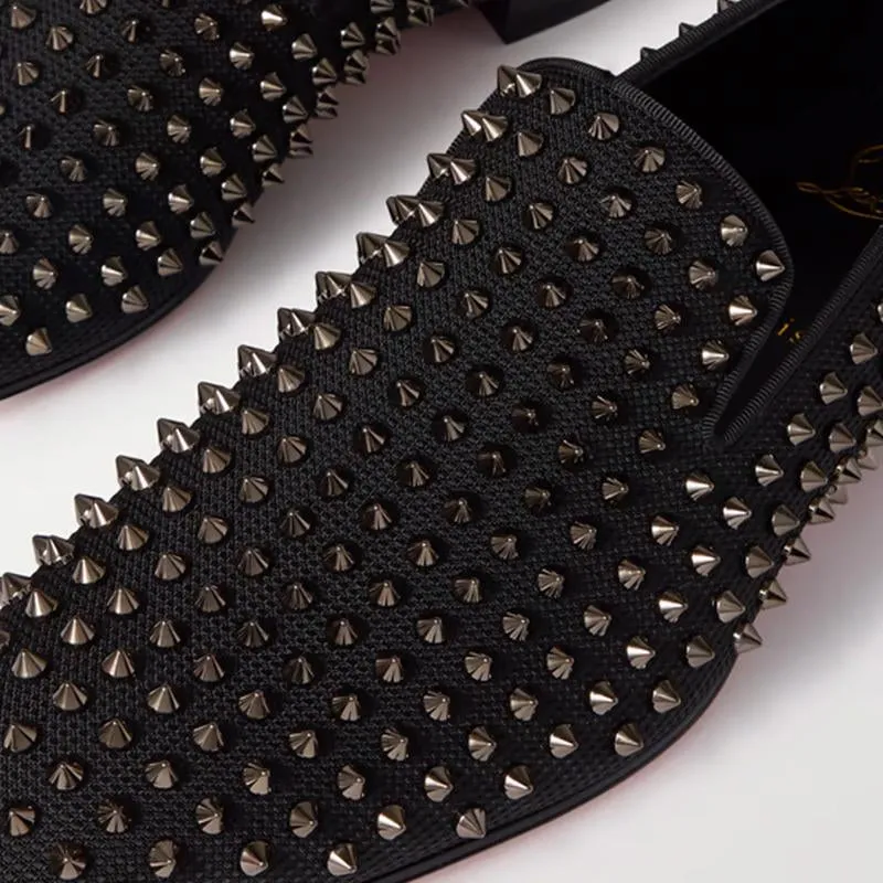 Studded Grosgrain-Trimmed Loafers