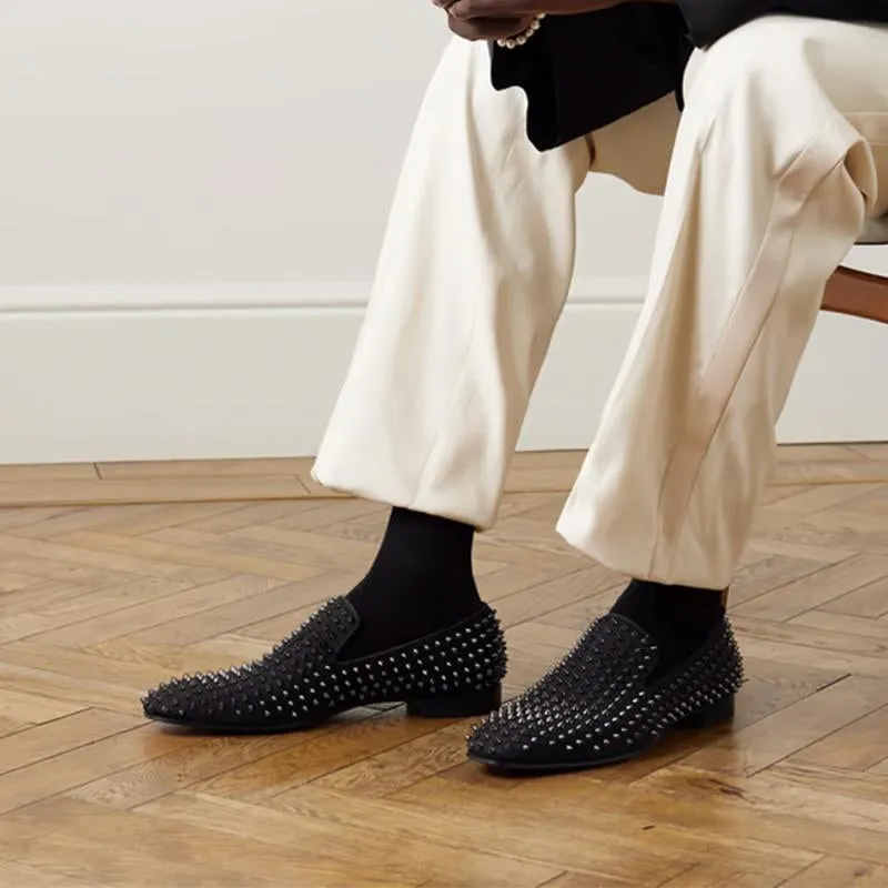 Studded Grosgrain-Trimmed Loafers