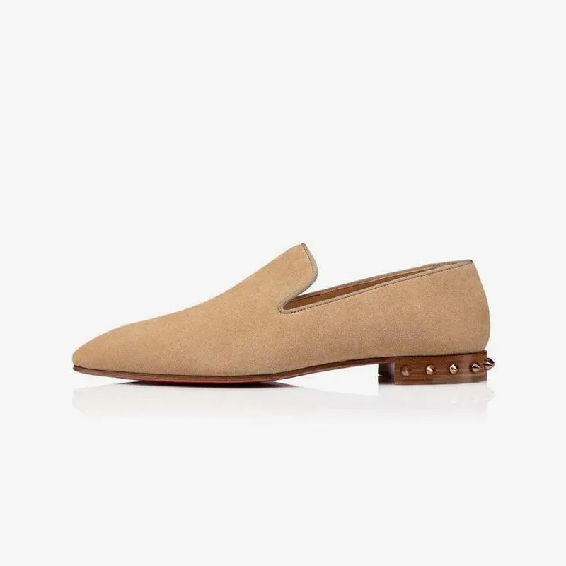 Suede Loafers Rivets Heel Slip-on Men Shoes