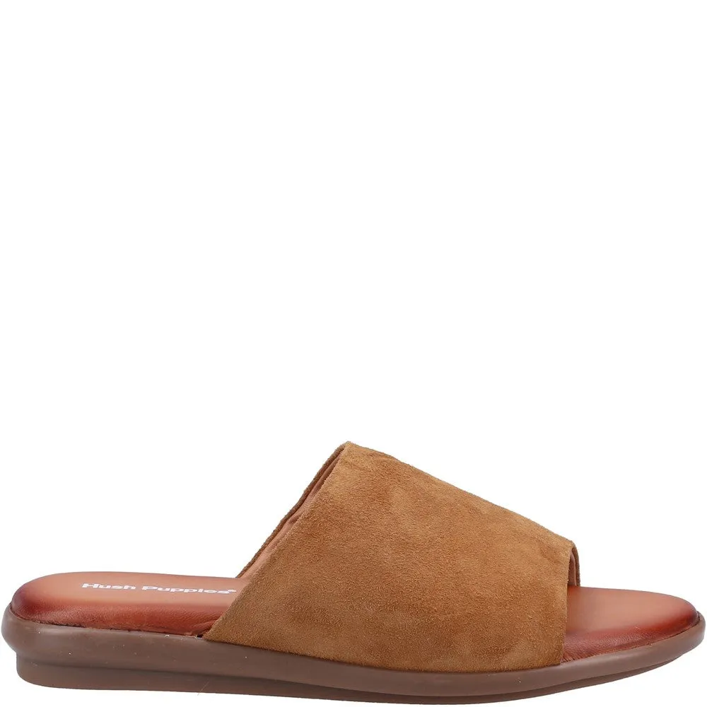 Tan Krystal Mule Sandals