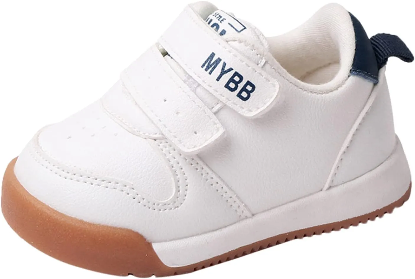 Toddler Boys Girls Sports Shoes Flat Bottom Non Slip Comfortable Soft Solid Color Hook Loop First Running Sneakers