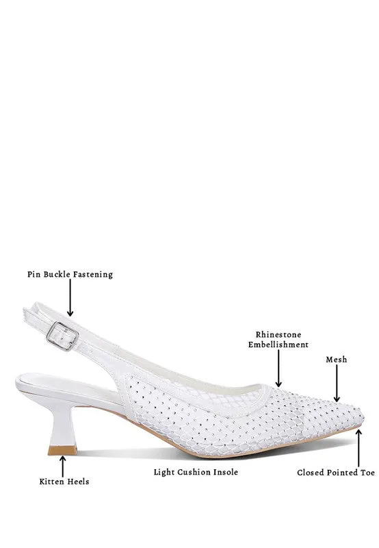 Trendy Mesh Kitten Heel Slingbacks