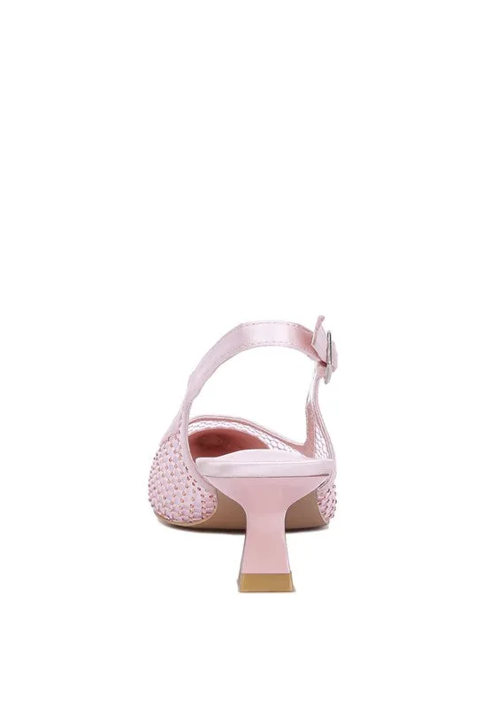 Trendy Mesh Kitten Heel Slingbacks