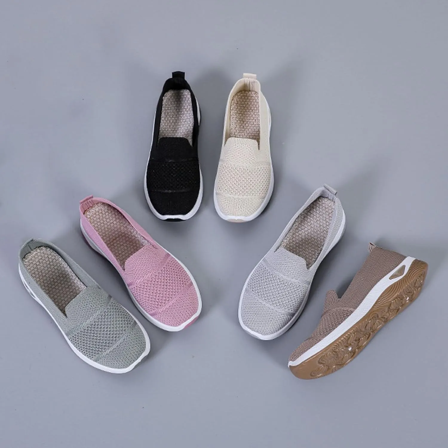 Women Orthopedic Shoes Breathable Soft Mesh Go Walking Shoes Lightweight Slip on Memory Foam Athletic Tennis Sneakers