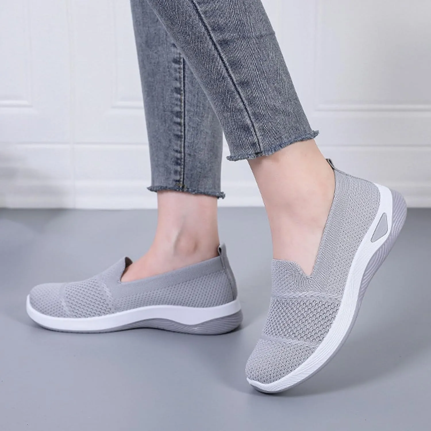 Women Orthopedic Shoes Breathable Soft Mesh Go Walking Shoes Lightweight Slip on Memory Foam Athletic Tennis Sneakers