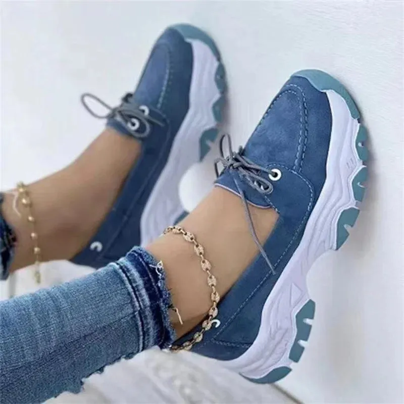 Women's Platform Sneakers - Casual Breathable Sport Design Vulcanized Fashion Tennis Footwear