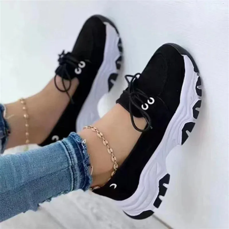 Women's Platform Sneakers - Casual Breathable Sport Design Vulcanized Fashion Tennis Footwear