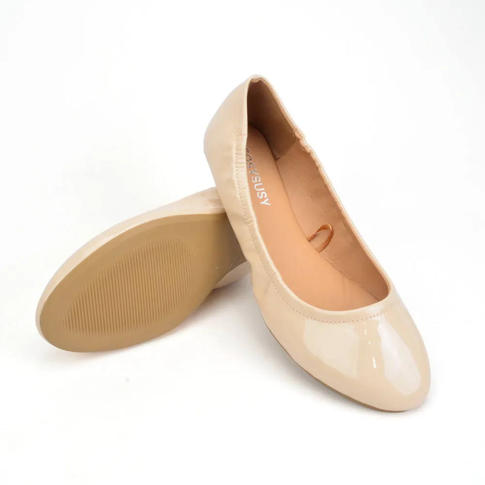 Women's PU patent leather ballet flats | Comfy walk daily casual shoes
