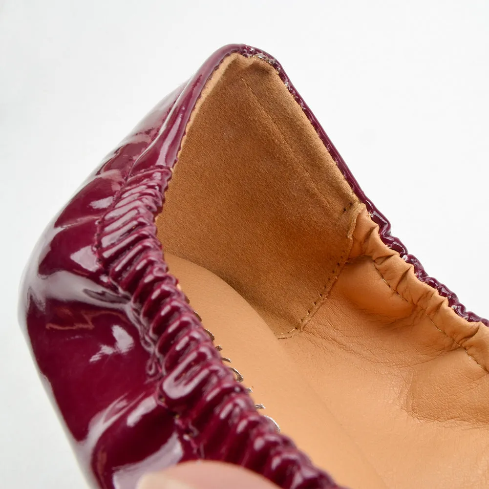 Women's PU patent leather ballet flats | Comfy walk daily casual shoes