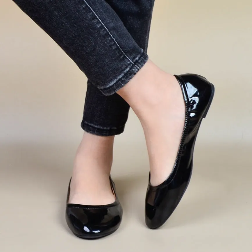 Women's PU patent leather ballet flats | Comfy walk daily casual shoes