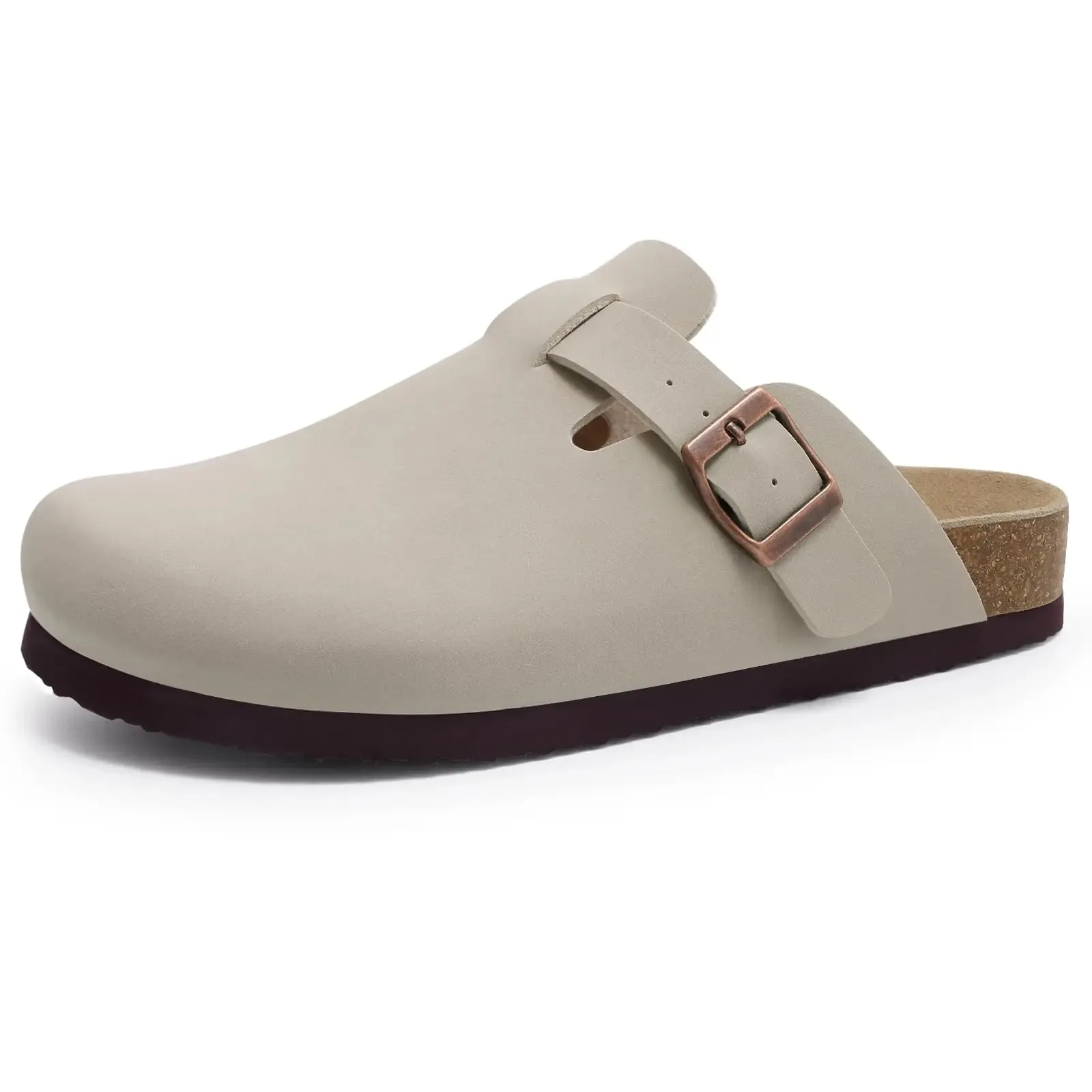 Women's Suede Clogs Cork Insole Mules Slippers With Arch Support