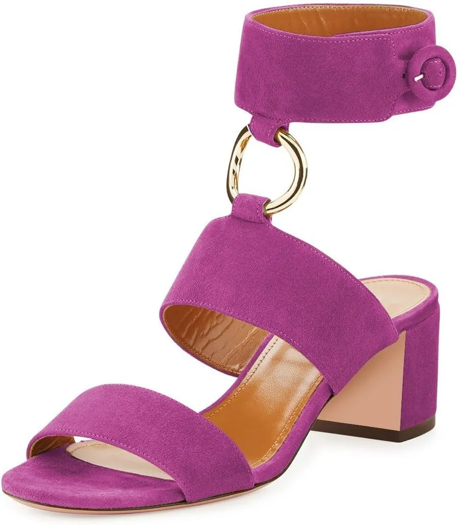 YDN Women Chic Block Heel Gladiators Strappy Ankle Strap Open Toe Sandals Dress Shoes