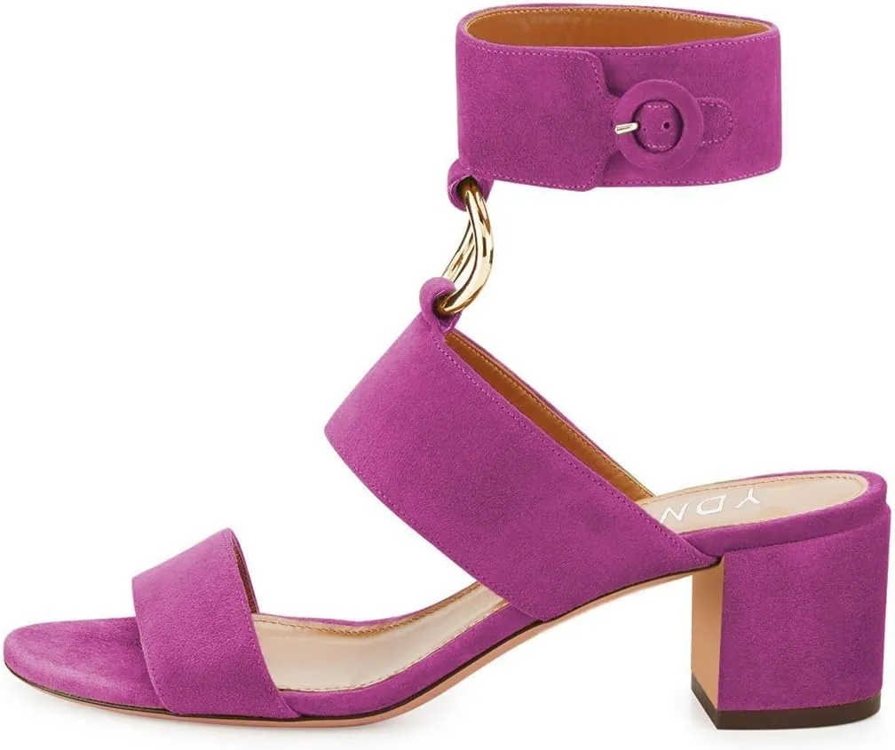 YDN Women Chic Block Heel Gladiators Strappy Ankle Strap Open Toe Sandals Dress Shoes