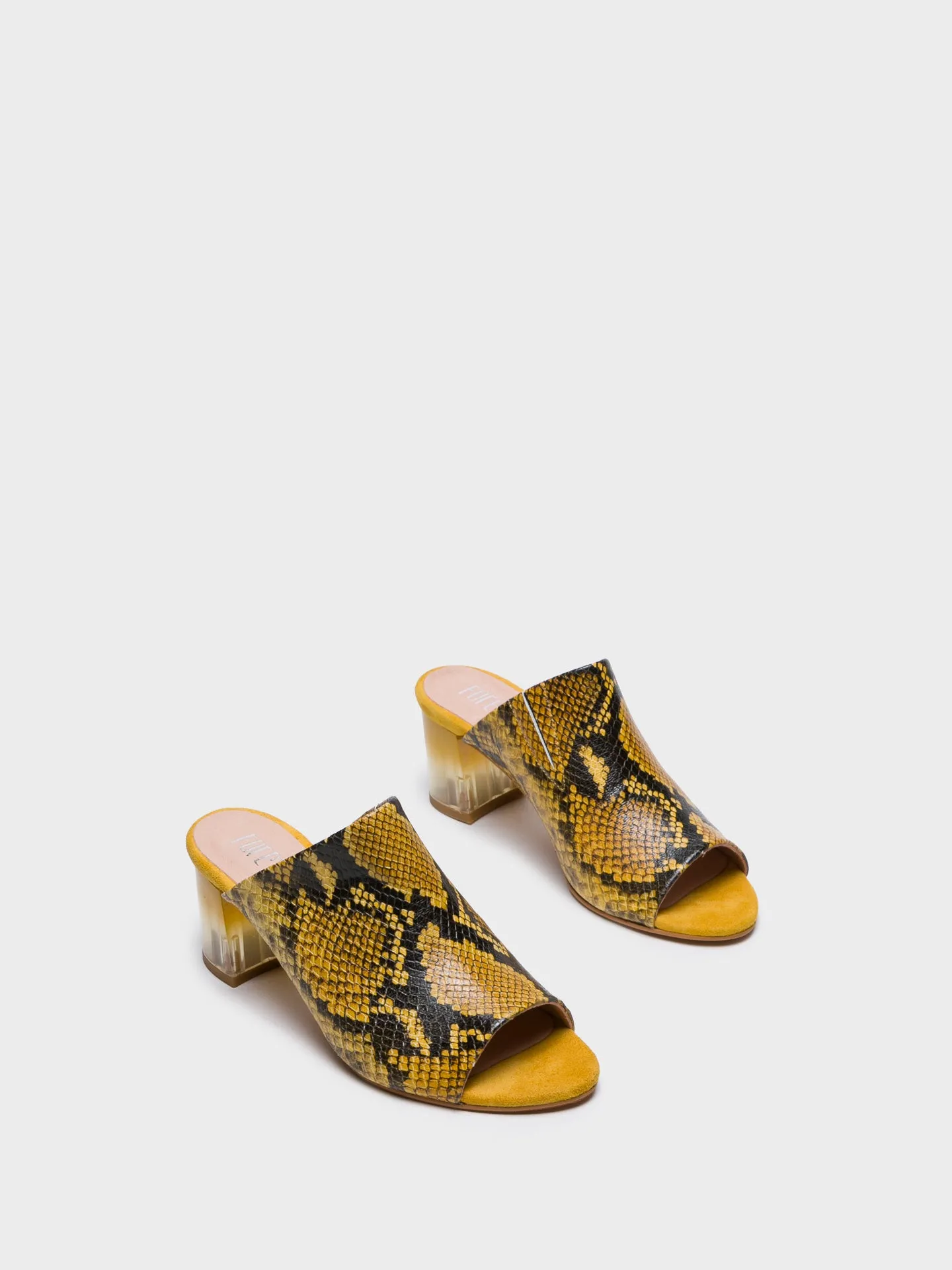Yellow Open Toe Mules