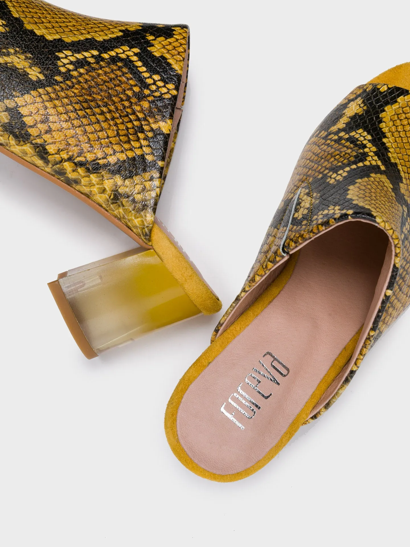 Yellow Open Toe Mules