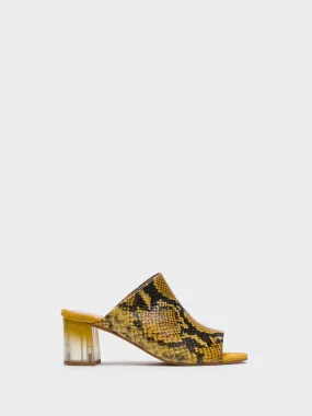 Yellow Open Toe Mules